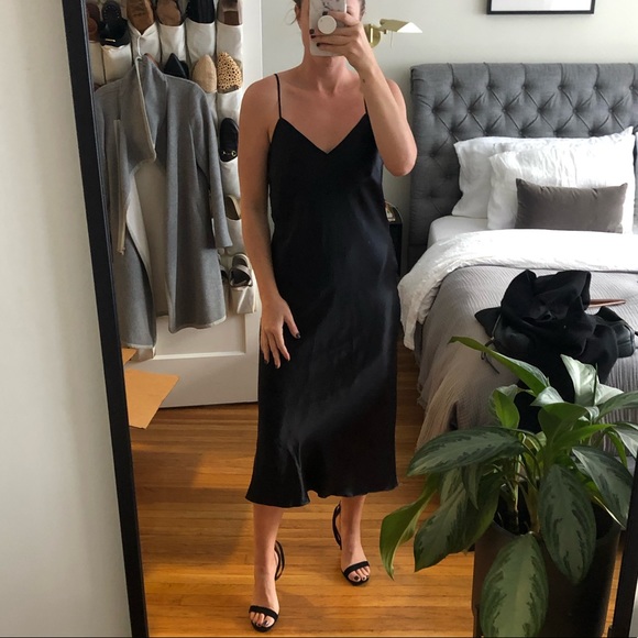 vince black slip dress